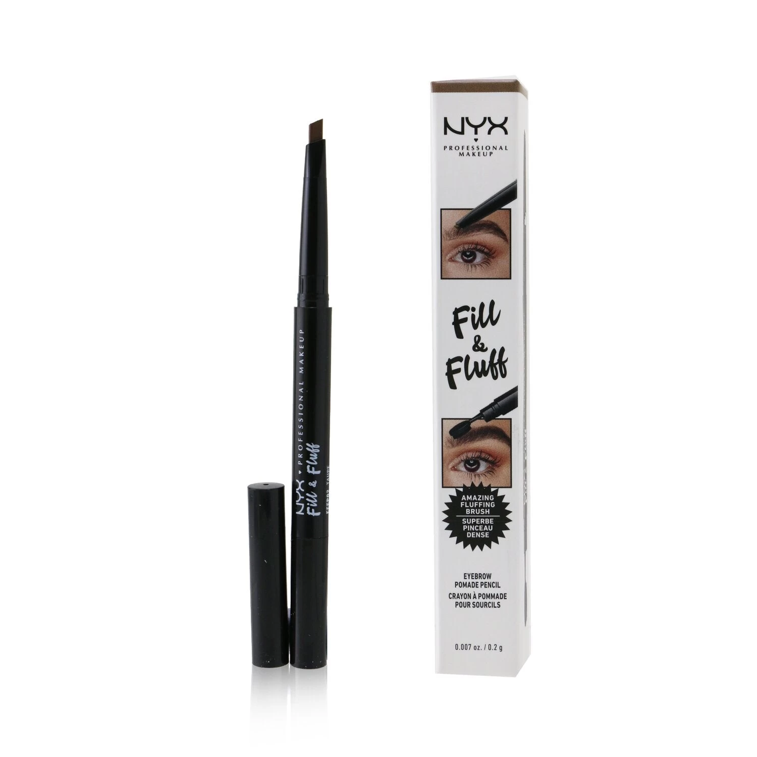 NYX Fill & Fluff Eyebrow Pomade Pencil - # Brunette 0.2g/0.007oz 5 NYX Fill & Fluff Eyebrow Pomade Pencil - # Brunette 0.2g/0.007oz - Image 5
