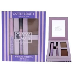 Carter Beauty Window Dressing Brow Kit - Light-Medium By Carter Beauty For Women - 3 Pc 0.08oz Brow Powder, 0.1oz Brow Gel, 0.01oz Brow Pencil